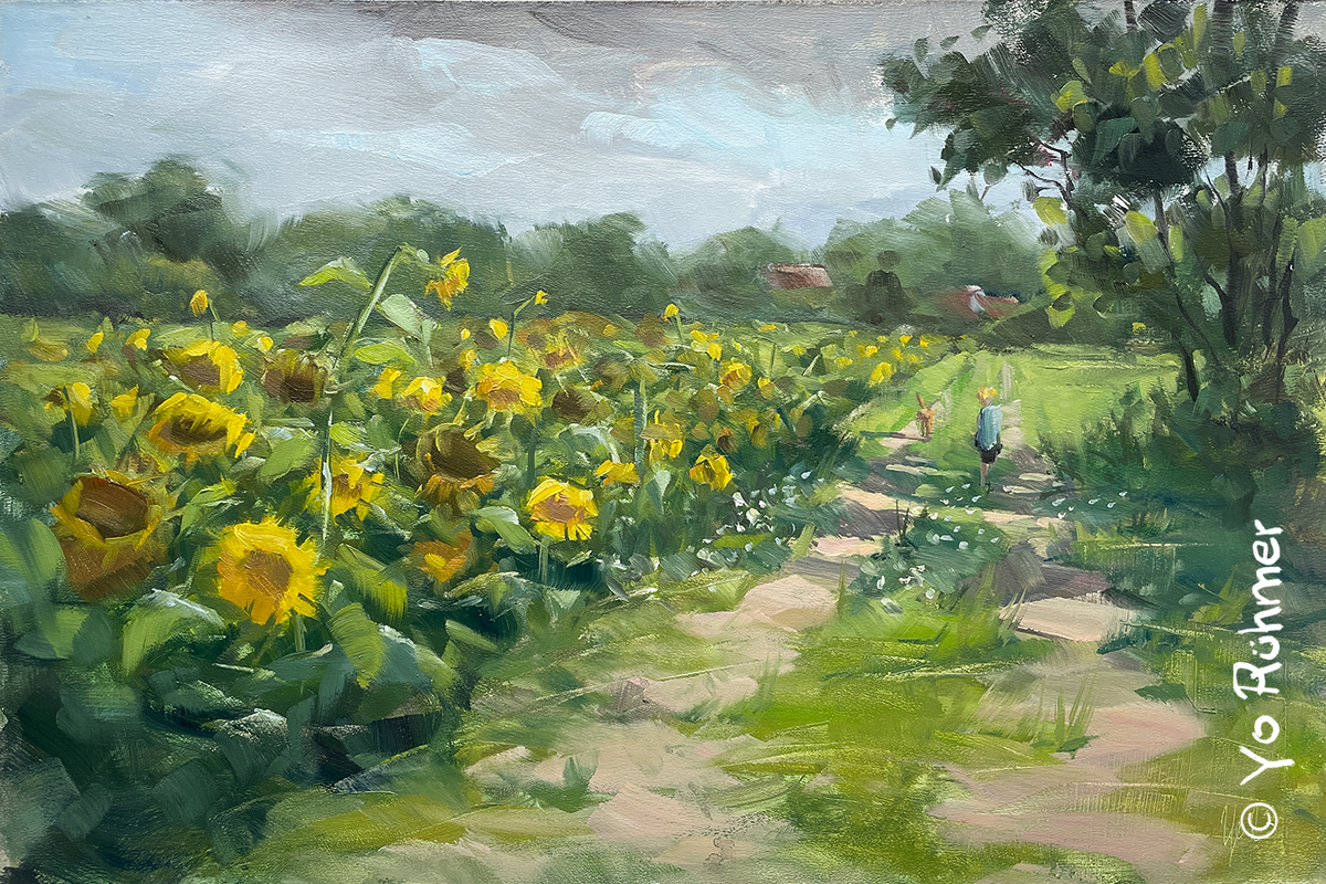 Sonnenblumen-Ölbild-pleinairmalerei-1172