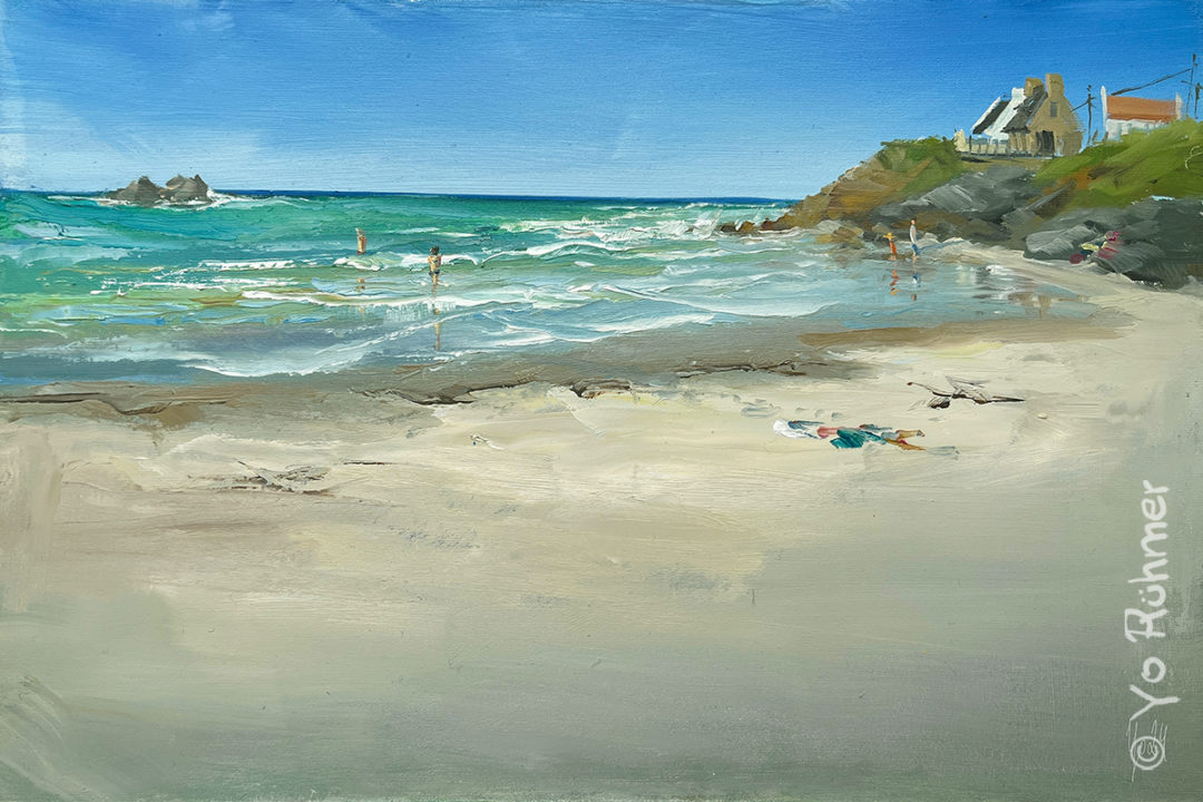 Bretagne-plage-peinture-sur-le-motif-pleinairmalerei-1291