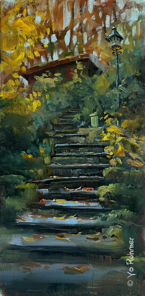 Treppe-Herbst-Ölbild-Pleinairmalerei-1350