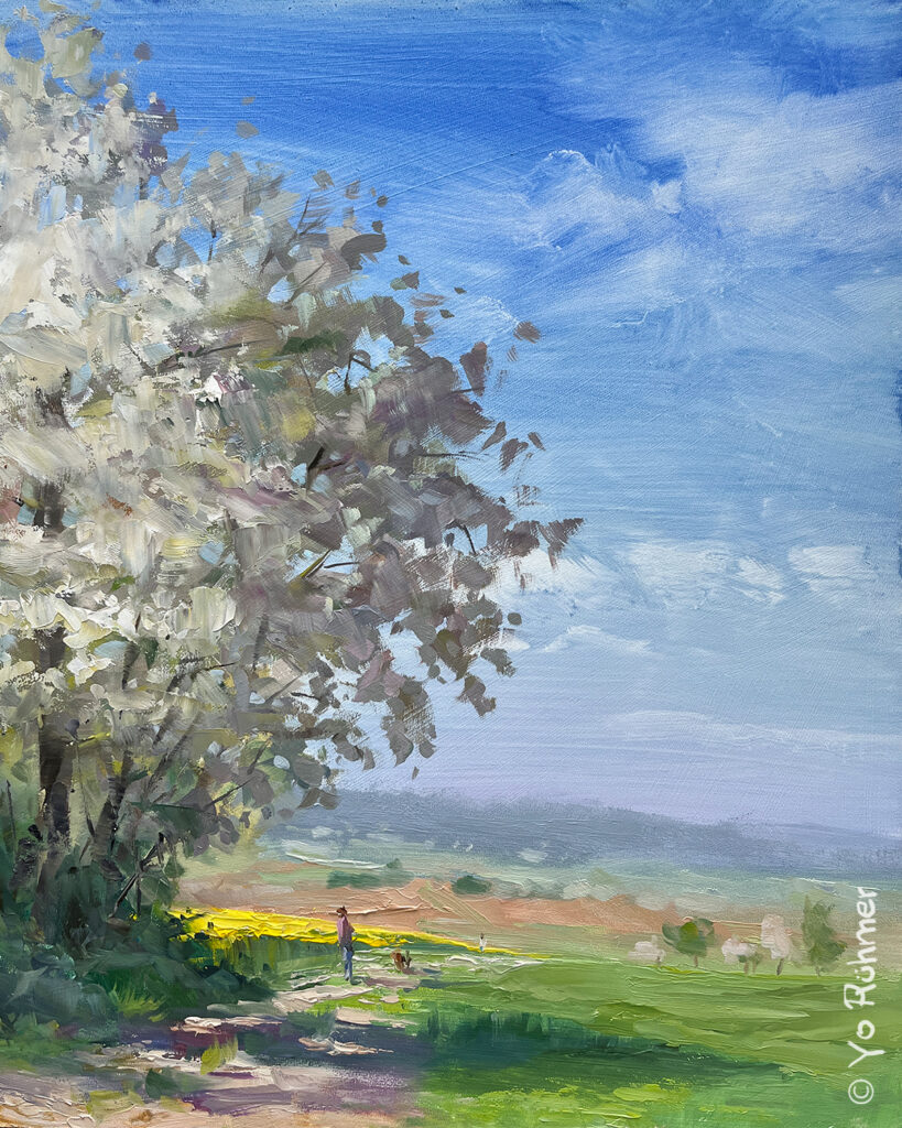 Frühlingsblüten-Rapsfeld-ölbild-pleinairmalerei-1388