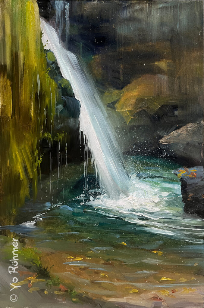 Hinanger-Wasserfälle-Ölbild-Pleinairmalerei-1337