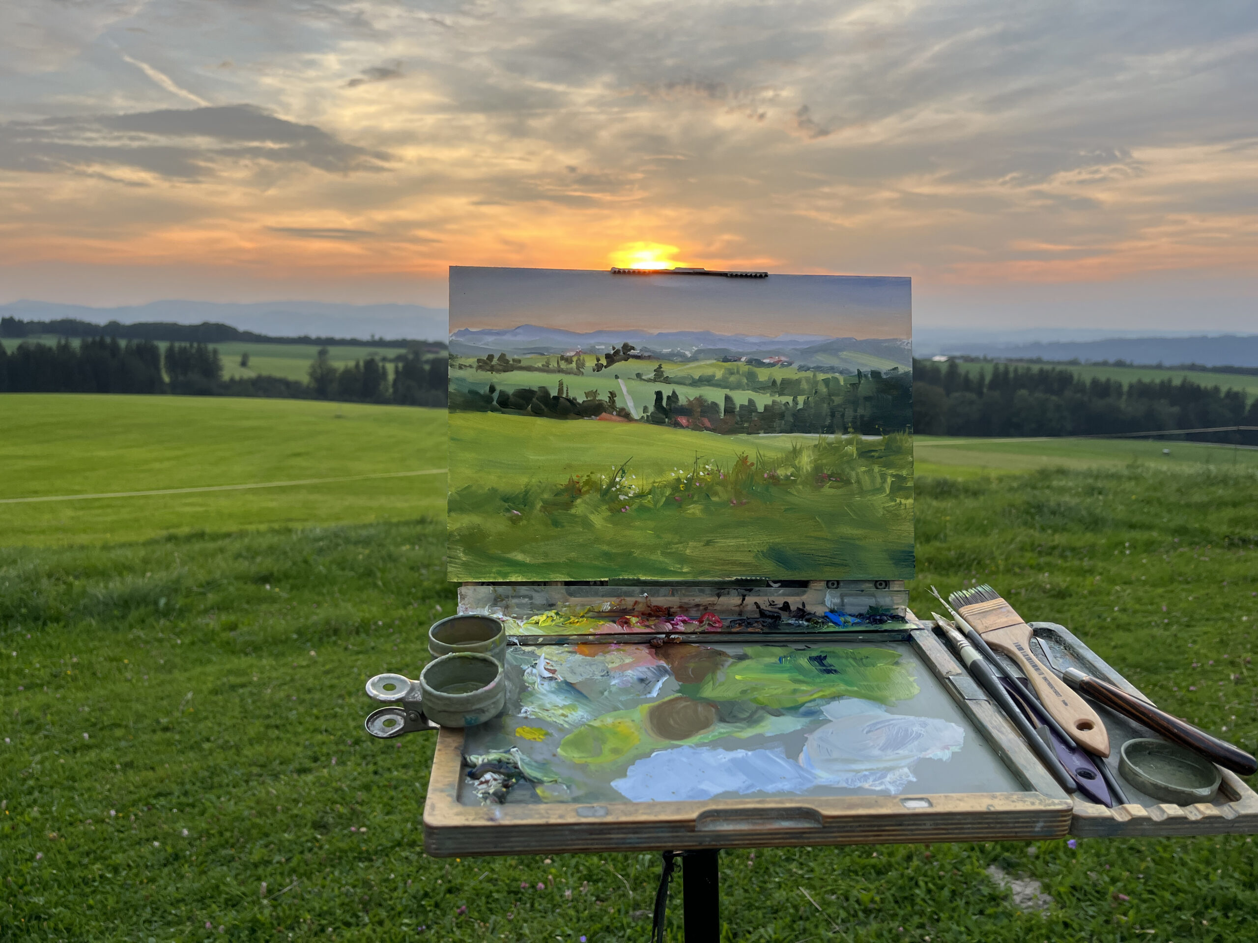 Taunus-Feld-pleinairmalerei