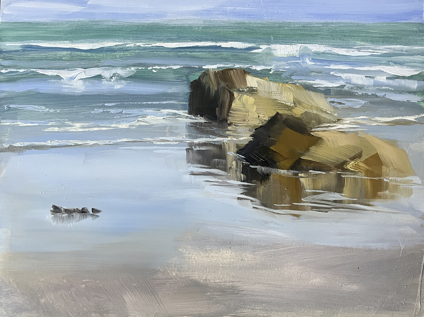 Februar: Wellen und Felsen