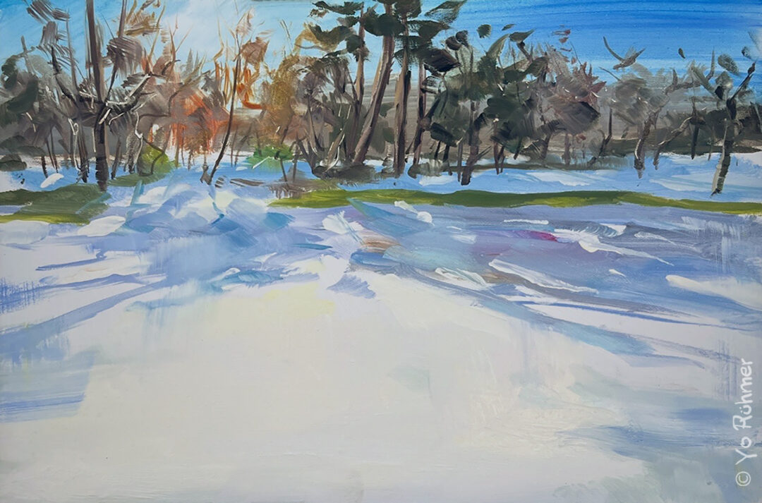 Schnee_Günthersburgpark_Ölmalerei_Pleinairmalerei 1496