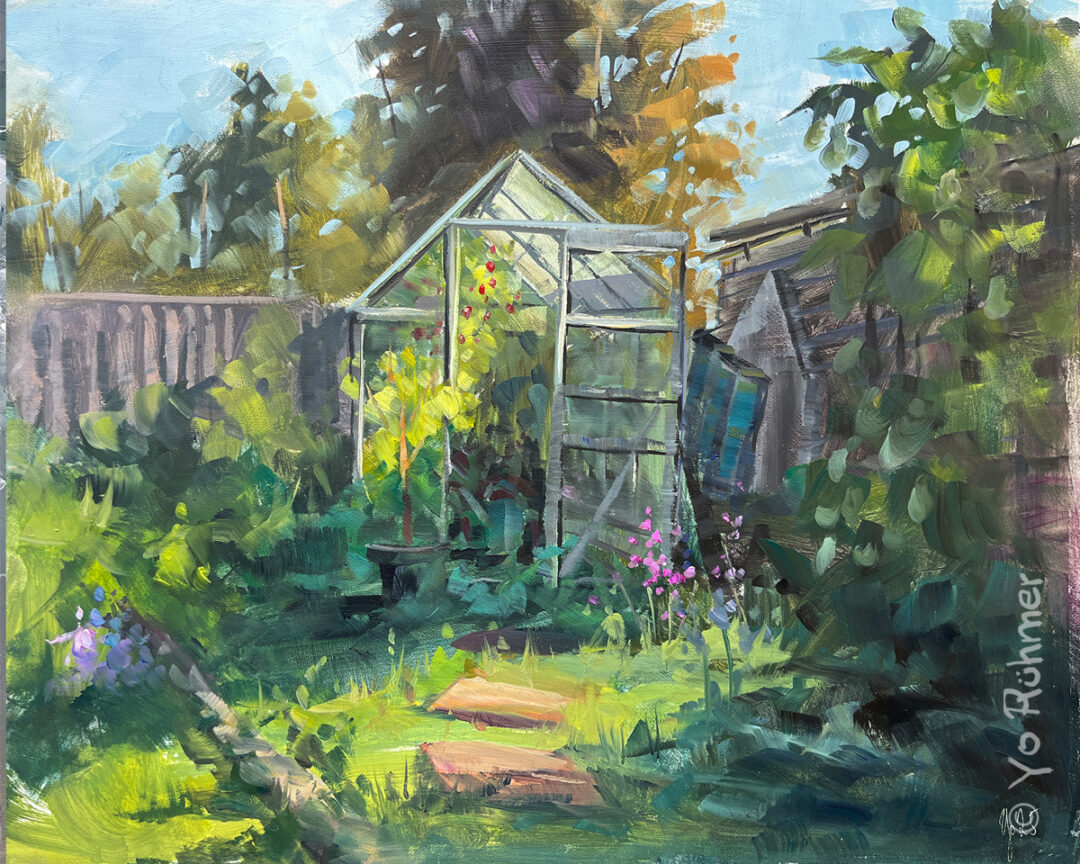 Gewaechshaus_Garten_Ölbild_Pleinairmalerei-1449
