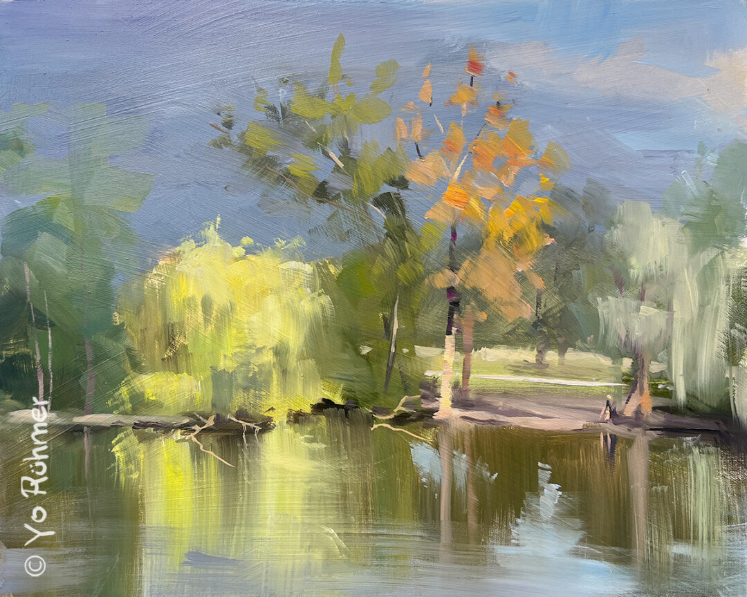 Ostparkweiher-Pleinairmalerei-Ölbild-1437