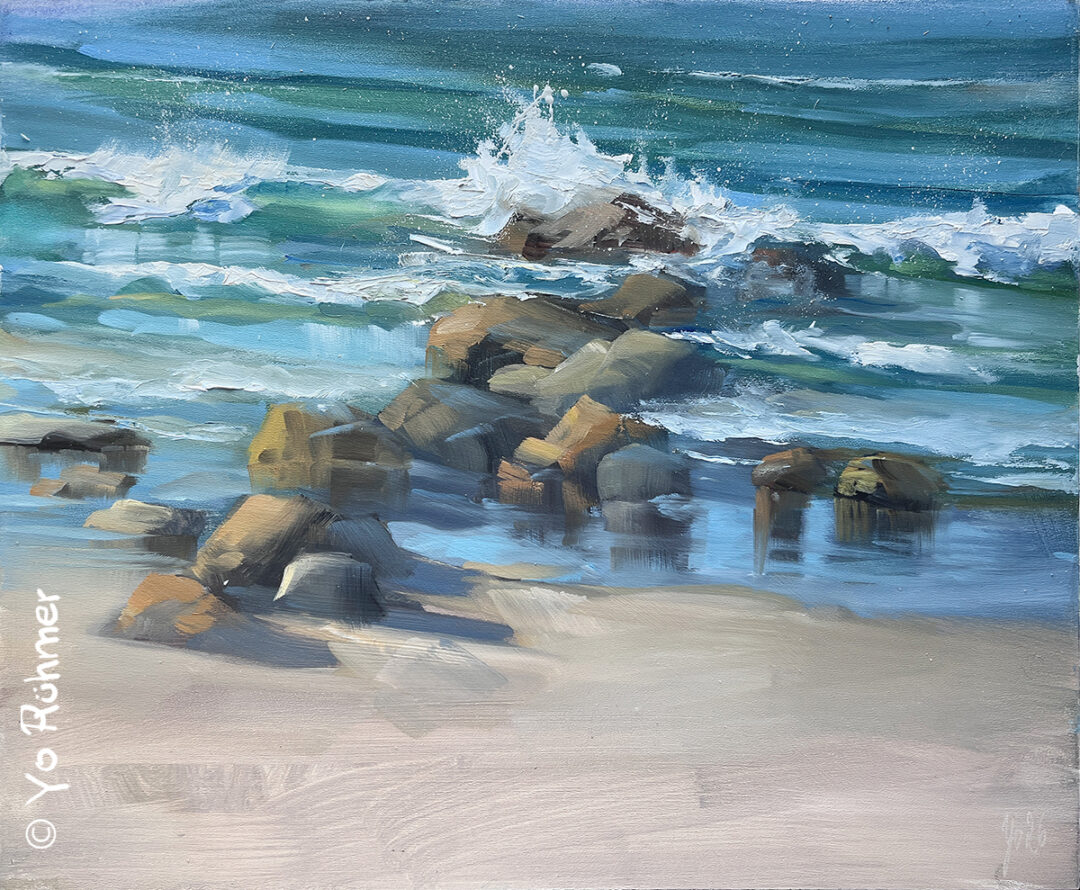 Ostsee_Felsen_Wellen_Ölbild_Pleinairmalerei_1514